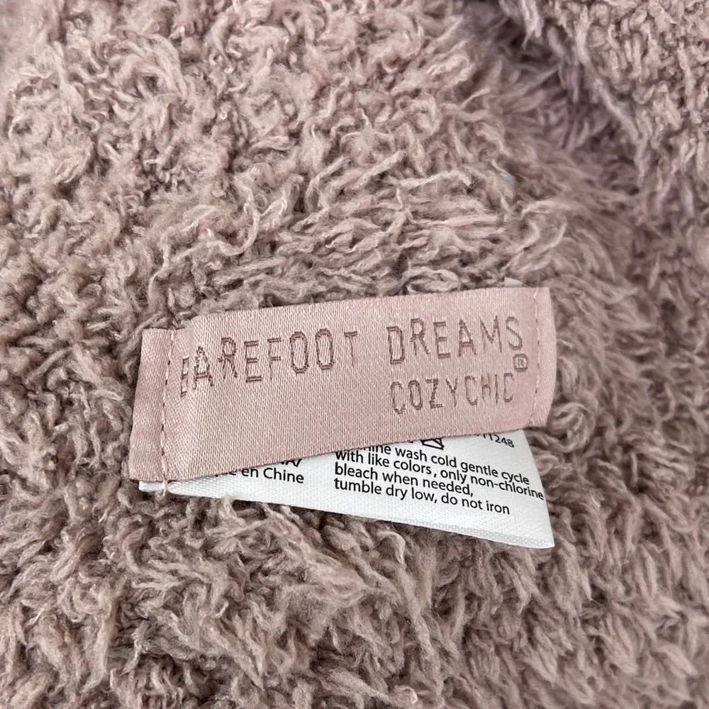 BAREFOOT DREAMS CozyChic Contrast Tip Throw Blanket NEW Vintage Rose Rare